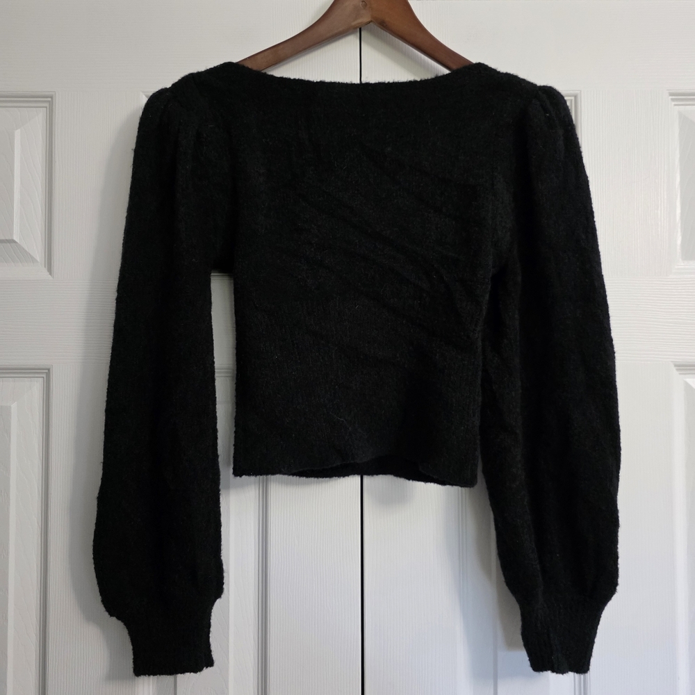 Westside Brand Luna Boucle Sweater Black Women's Size XS